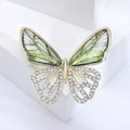 Butterfly Brooch With Printed Wings and Clear Crystal Filigree view 8