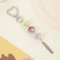 Heart Clasp Gradient Bead Tassel Keychain Three Colorways view 7