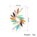 Aqua Gold Tone Flower Crystal Metal Brooch Pin 3.8 x 5.9 cm view 2