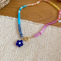 Colorful Beaded Flower Pendant Necklaces Statement Jewelry view 10