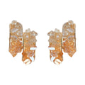 Translucent Rough Crystal Curved Stud Earrings In Two Color Palettes view 5