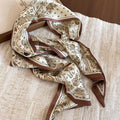 Printed Skinny Scarf Neck Tie Available in Four Patterns view 9