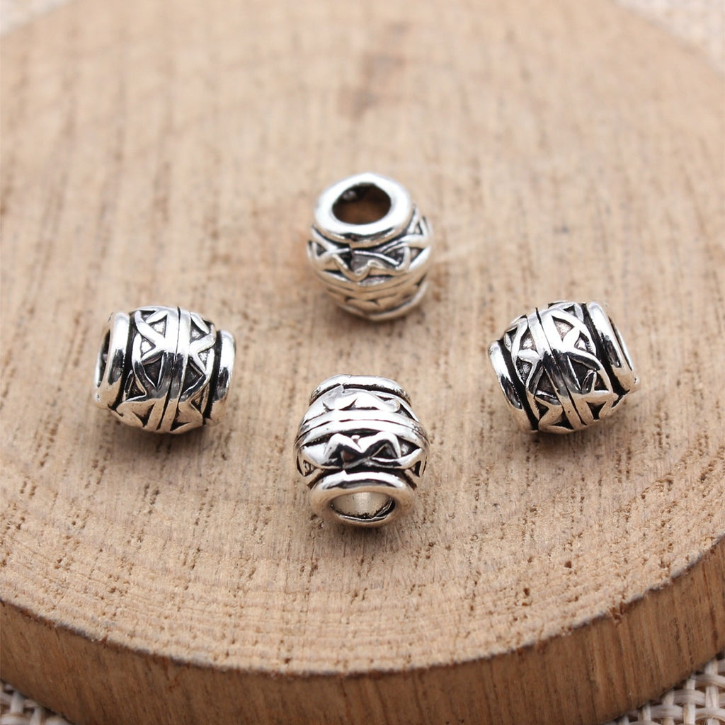 7.7x7.7x7.7mm 1.1g Multicolor Zinc Alloy Cube Large Hole Spacer Beads for Bracelet Necklace DIY Making