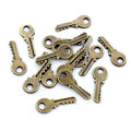 Mini Key Shaped Metal Charms in Four Finish Options view 6