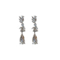 Crystal Wheat Leaf and Teardrop Dangle Earrings Fashion Earrings view 5