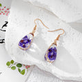 Teardrop Resin Dried Flower Wire Wrap Earrings 4 Colors view 8