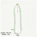 Six Color Faux Baroque Bead Necklaces With Carabiner Clasps view 6