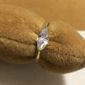 Marquise Clear Solitaire Flush-Set Ring In Polished Gold Tone view 3