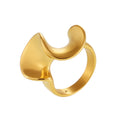 Sculptural Wave Twisted Irregular Stainless Steel Ring view 5