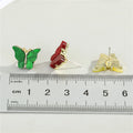 Gold Tone Colored Butterfly Stud Earrings in Eight Colors view 2