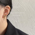Abstract Liquid Butterfly Stud Earrings Crystal Wavy Tail view 3