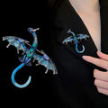 Purple Silver Tone Winged Dragon Crystal Enamel Five Designs Metal Brooch Pin view 5