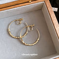 Faceted Bead Hoop Clip On Earrings in Gold and Silver Tones view 4