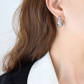 Dimpled Cheese Texture Geometric C-Hoop Stud Earrings view 6