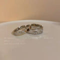 Silver-Tone Open Adjustable Zirconia Accent Band Rings view 2