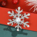Pearl Snowflake Brooch With Faceted Crystals And Polished Metal Details view 2