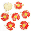 Colorful Daisy Enamel Metal Jewelry Charms, 14 Colorways view 6