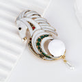 Horse Head Enamel Pearl Look Metal Brooch Pin for Jackets and Lapels view 5
