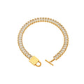 Crystal Baguette Line Toggle Bracelets in Gold and Silver Tone view 5