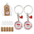 Valentines Day Round Disc Keychain Red Heart Charm view 1