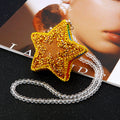 Jeweled Star Hanging Ornaments in Multicolor Gold Champagne and White view 3