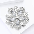 Large Layered Crystal Flower Brooch in 1 Style Metal Pin view 4