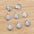 Silver Tone Scallop Shell Charms with Ridged Detail view 3