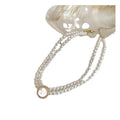 White Double Strand Pearl Rhinestone Halo Choker Single Style view 5