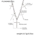 Multi Cross Layered Necklace Zircon Stainless Gold Steel view 7