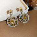 Gold Multicolor Crystal Bracelet Earrings And Rings view 8