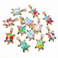 Colorful Enamel Turtle Pendants with Gold Tone Loops in 13 Styles view 8