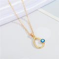 Gold Tone Blue Evil Eye Pendant Necklaces in Ten Symbolic Designs view 10