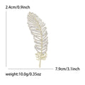 Crystal Feather Brooch in Gold or Silver Tone for Jackets and Scarves view 6