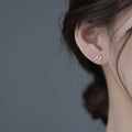 Leaf Branch Climber Clear CZ Stud Earrings Two Tones view 4