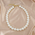 Large White Graduated Pearl Look Single Strand Necklace view 6