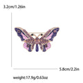 Enamel Butterfly Brooch Rhinestone Wings Purple or Blue Finish view 5