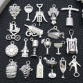Blue Wine Theme Metal Charms with 26 Listed Options view 1