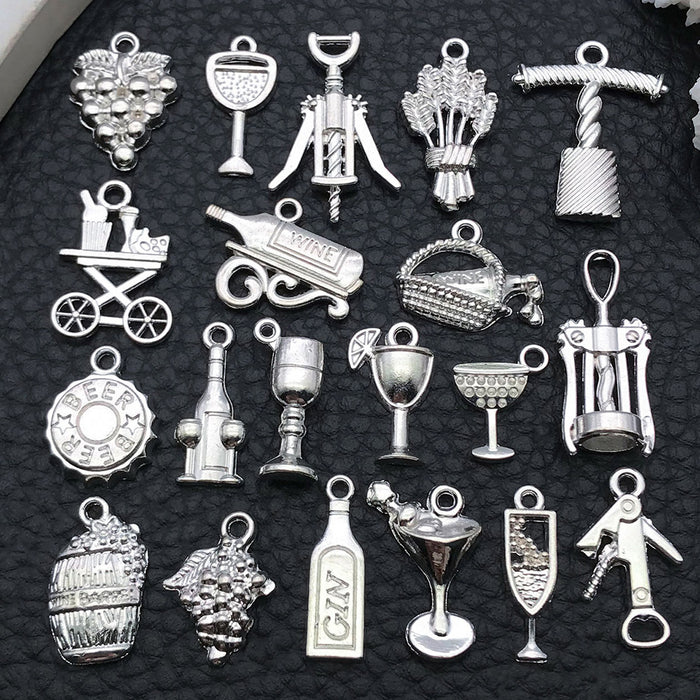 Blue Wine Theme Metal Charms with 26 Listed Options
