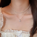 Layered White Bead and Silver Tone Pendant Necklaces view 4