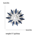 Crystal Sunburst Flower Brooch With Pearl Center for Jackets Scarves and Lapels view 4