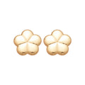 Polished Five Petal Flower Stud Earrings in Gold and Silver view 5