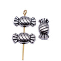 Wrapped Candy Bead In Antique Silver For Jewelry Making view 4