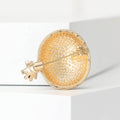 Red Enamel Pomegranate Brooch Gold Tone Fruit Pin Metal Pin view 3