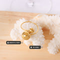 Open Dual Sphere Ball Rings Steel Rose Gold Or Gold view 2