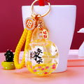 Liquid Mahjong Dice Keychains with Fortune and Loose Heart Loop Options view 2
