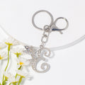 Silver Rhinestone Fairy Initial Letter Keychain A to Z view 9