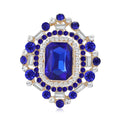 Rectangular Crystal Halo Brooch in Four Colors for Jackets Scarves and Lapels view 1