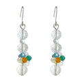 Silver Hook Clear Glass Multicolor Crystal Drop Earrings view 5