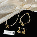 Pearl Rocking Horse Charm Necklace Earrings Bracelet view 3