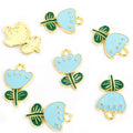 Polished Gold Silver Flower Alloy Charms in 12 Styles view 8